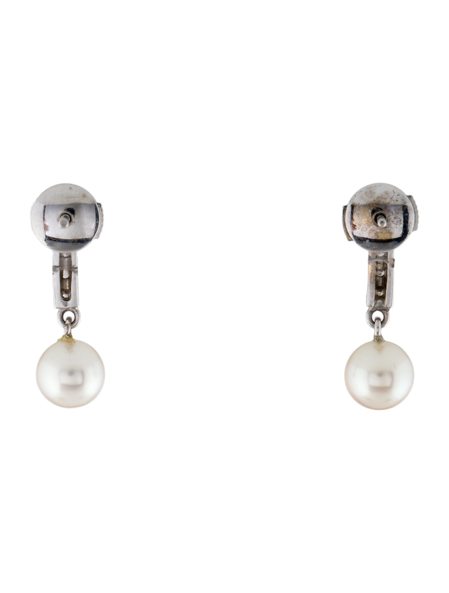 Earrings Pearl & Diamond Drop Earrings